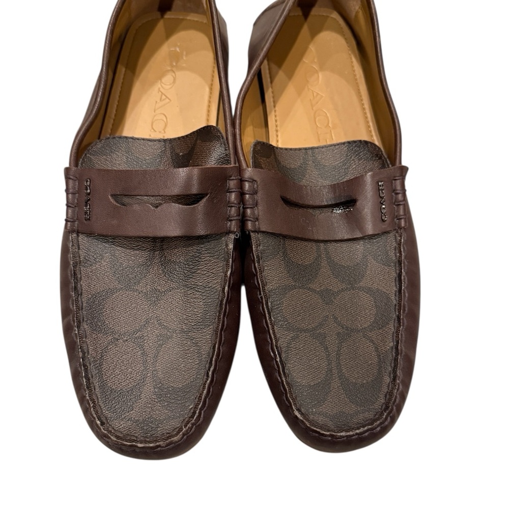 Coach Signature Brown Slip-On Loafers